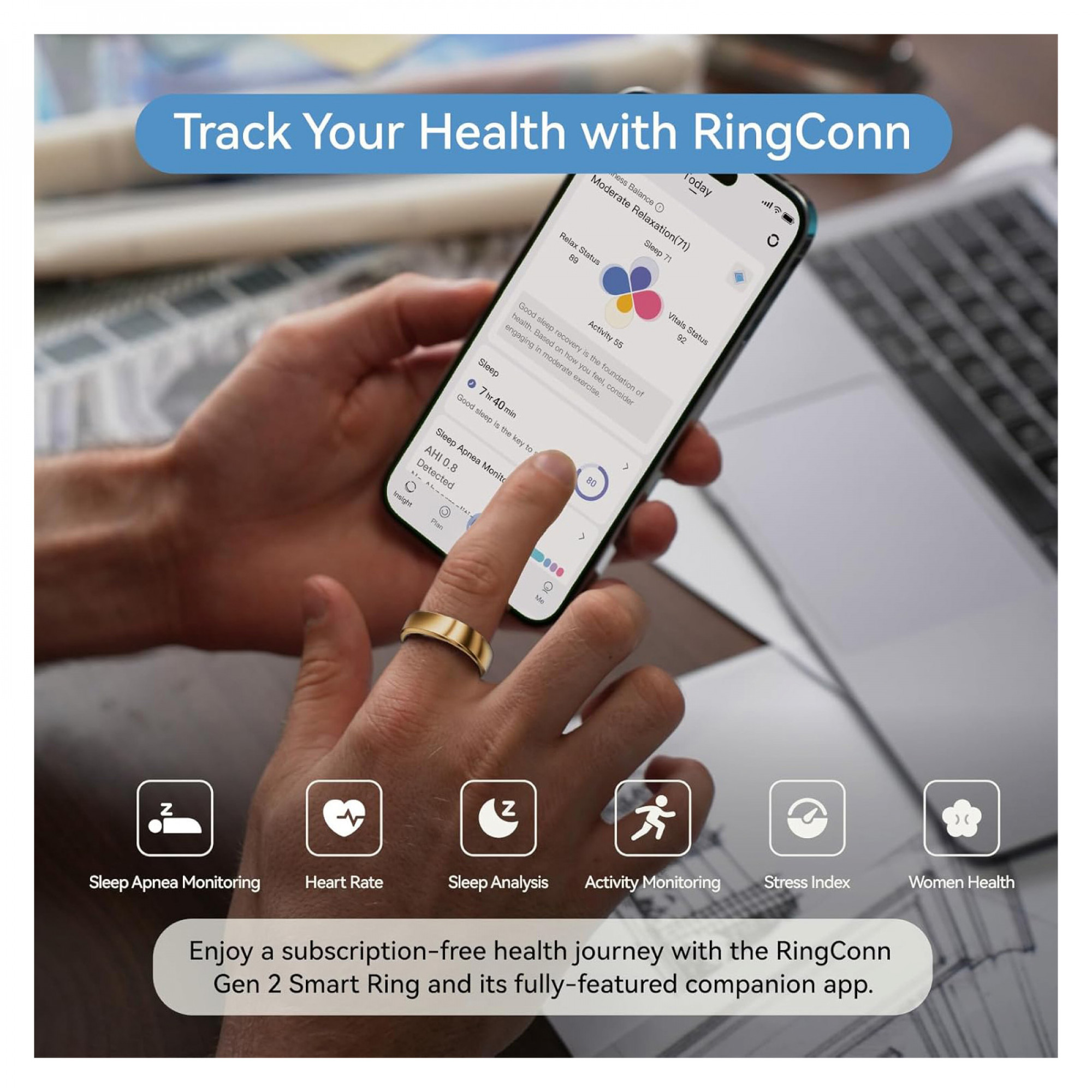 Розумне кільце RingConn Gen 2 Rose Gold  (Size 14)